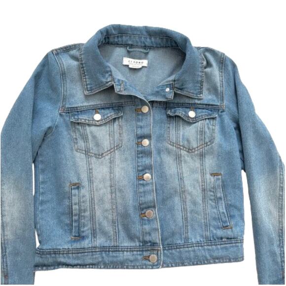 Ci Sono Denim Collection Distressed Silver Tone Buttons Jean Jacket Size Medium - Picture 8 of 12